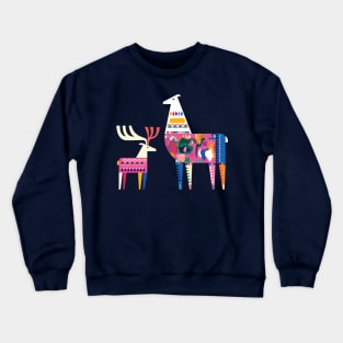 NATIVE DEER ILLUSTRATION Crewneck Sweatshirt